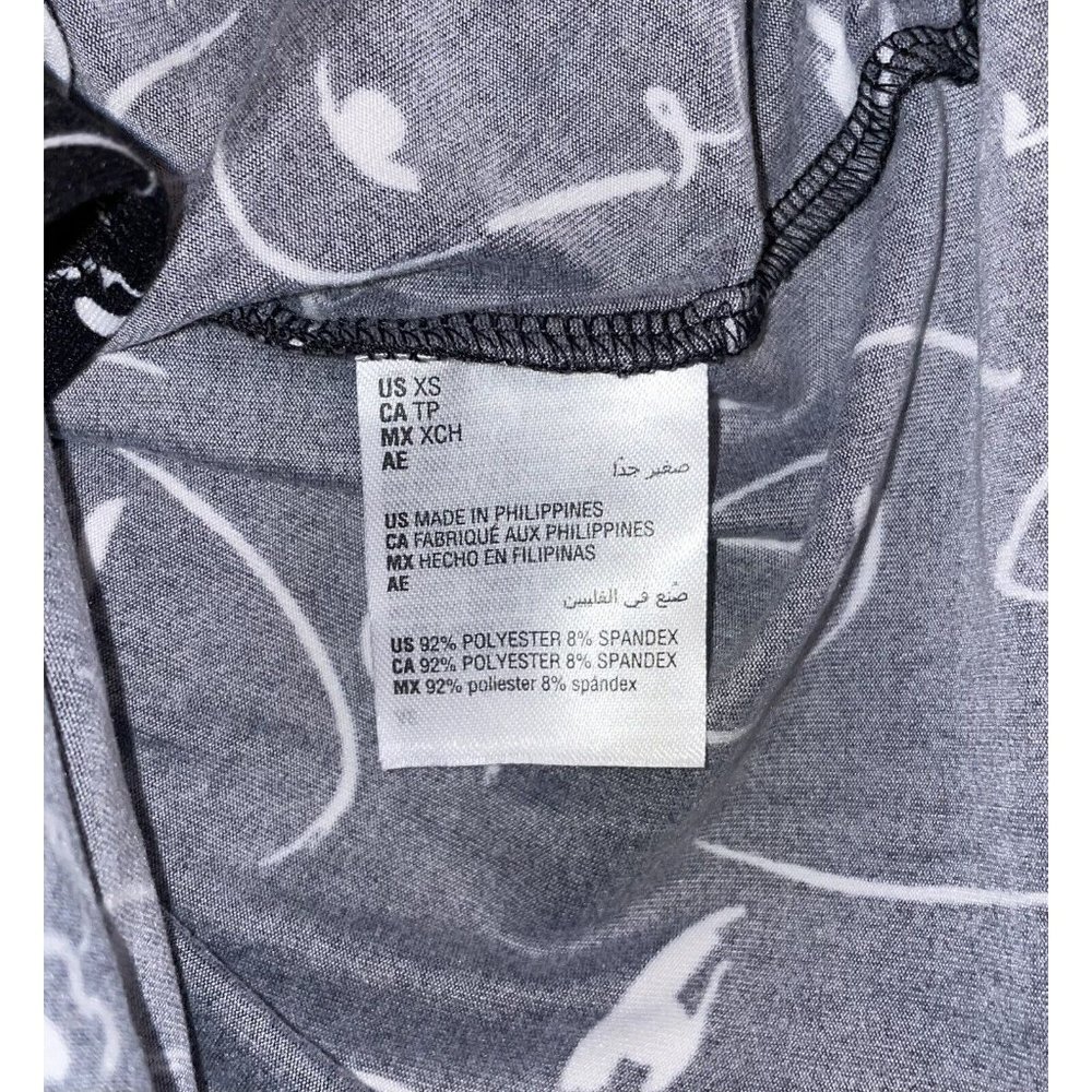 Alfani Womens Lounge Sleep Button Front Shirt Top Face Print XS XSmall Black New - Picture 6 of 6